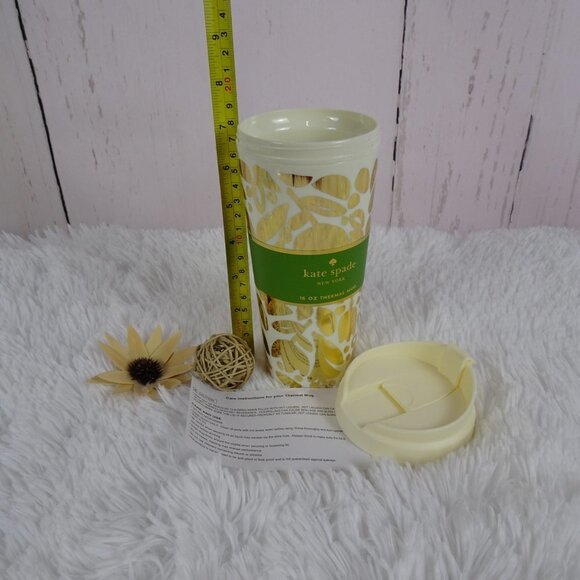 Kate Spade GOLDEN FLORAL Thermal Tumbler Coffee Beverage Mug NEW - Picture 7 of 8